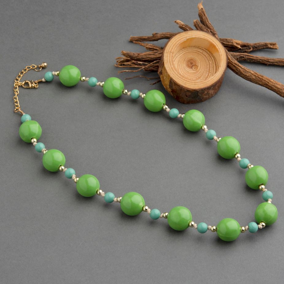 Round Shape Acrylic Resin Beads Necklace -1872