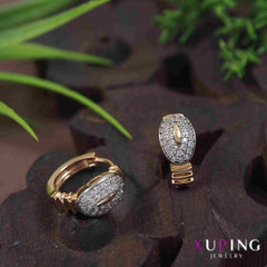 Gold Plated Oval Shaped Cubic Zicronia Xuping Earring- XPNGER 4499