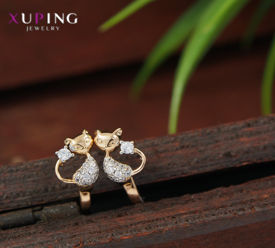 Gold Plated Cat Shaped Cubic Zicronia Xuping Earring- XPNGER 4506