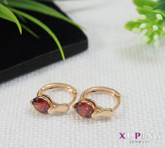 Gold Plated Red Coloured Xuping Hoops Earring- XPNGER 4538