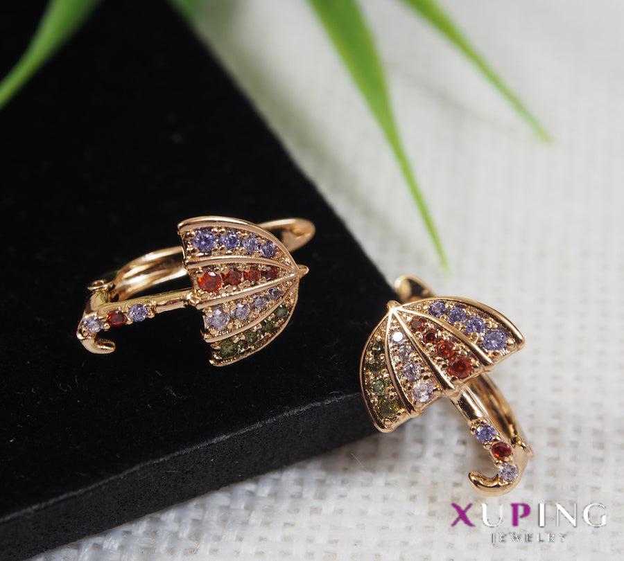 Gold Plated Multi Coloured Umbrella Shaped Xuping Earring- XPNGER 4613
