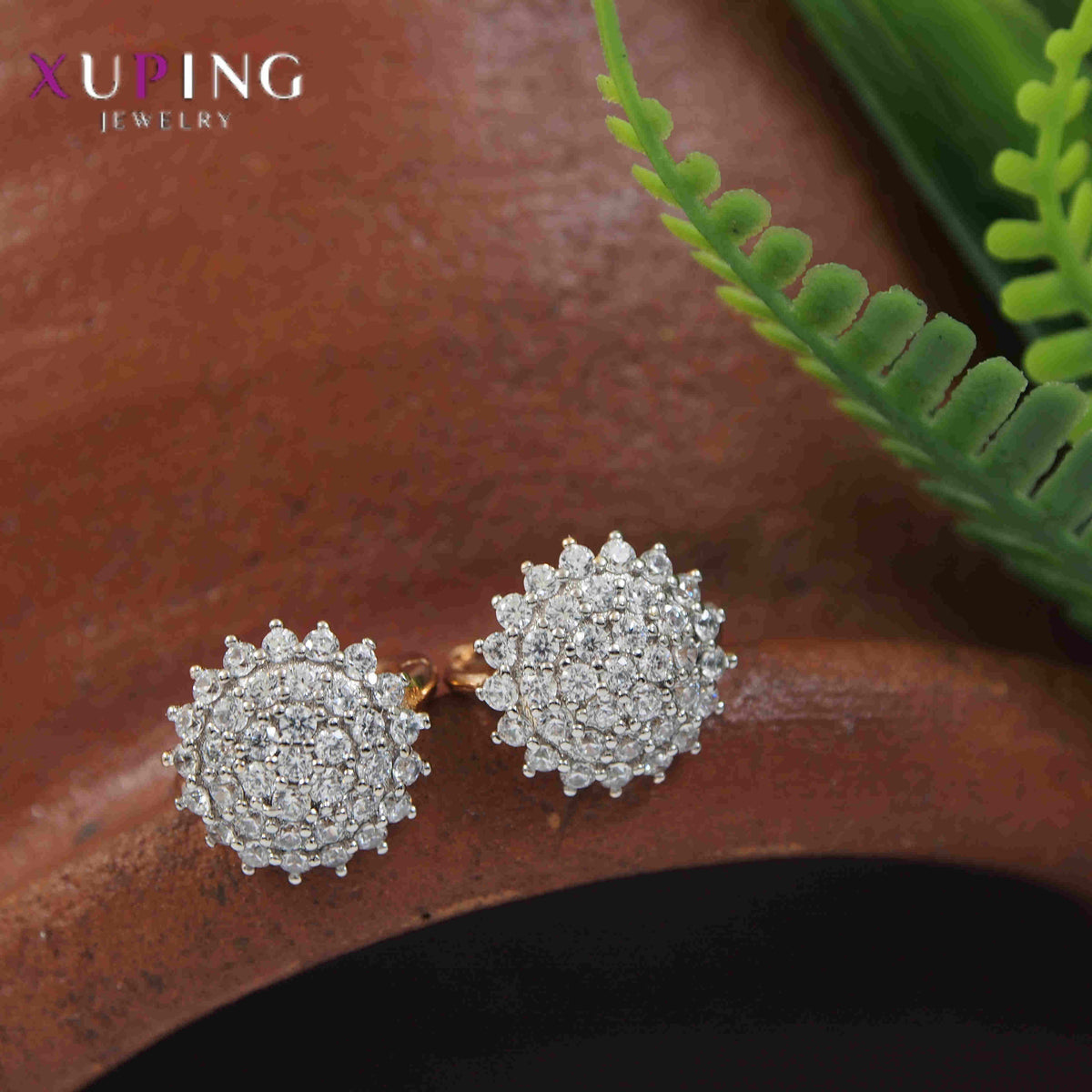 Gold Plated Floral Shaped Cubic Zicronia Xuping Earring- XPNGER 4622
