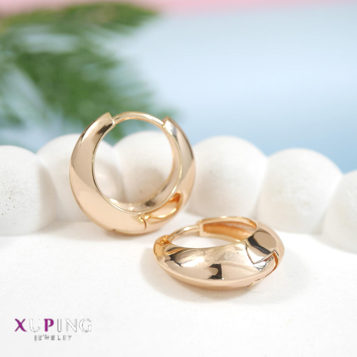 Gold Plated Xuping Hoops Earring
