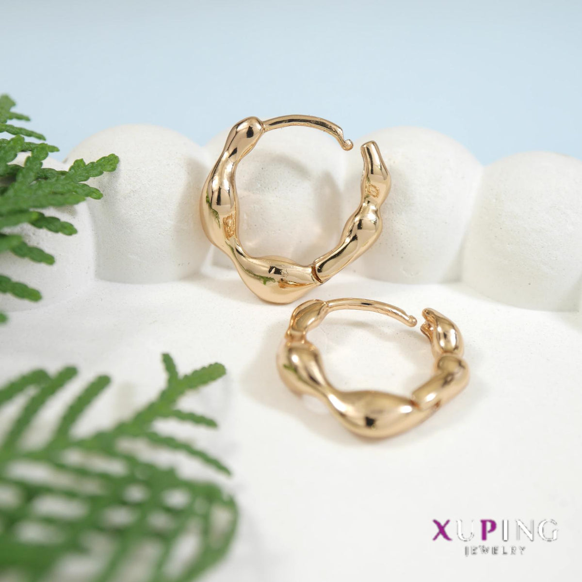 Gold Plated Xuping Hoops Earring