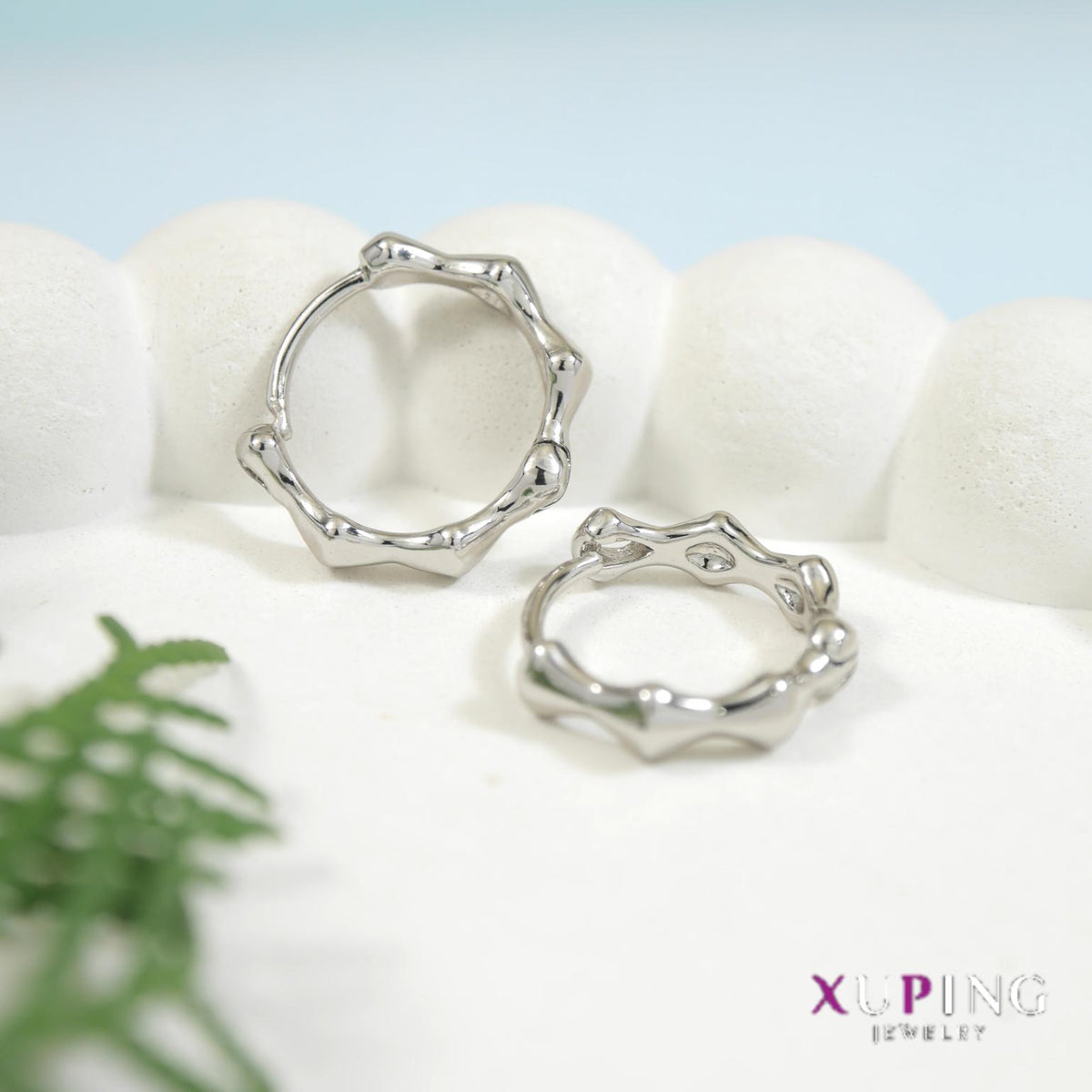 Silver Plated Xuping Hoops Earring