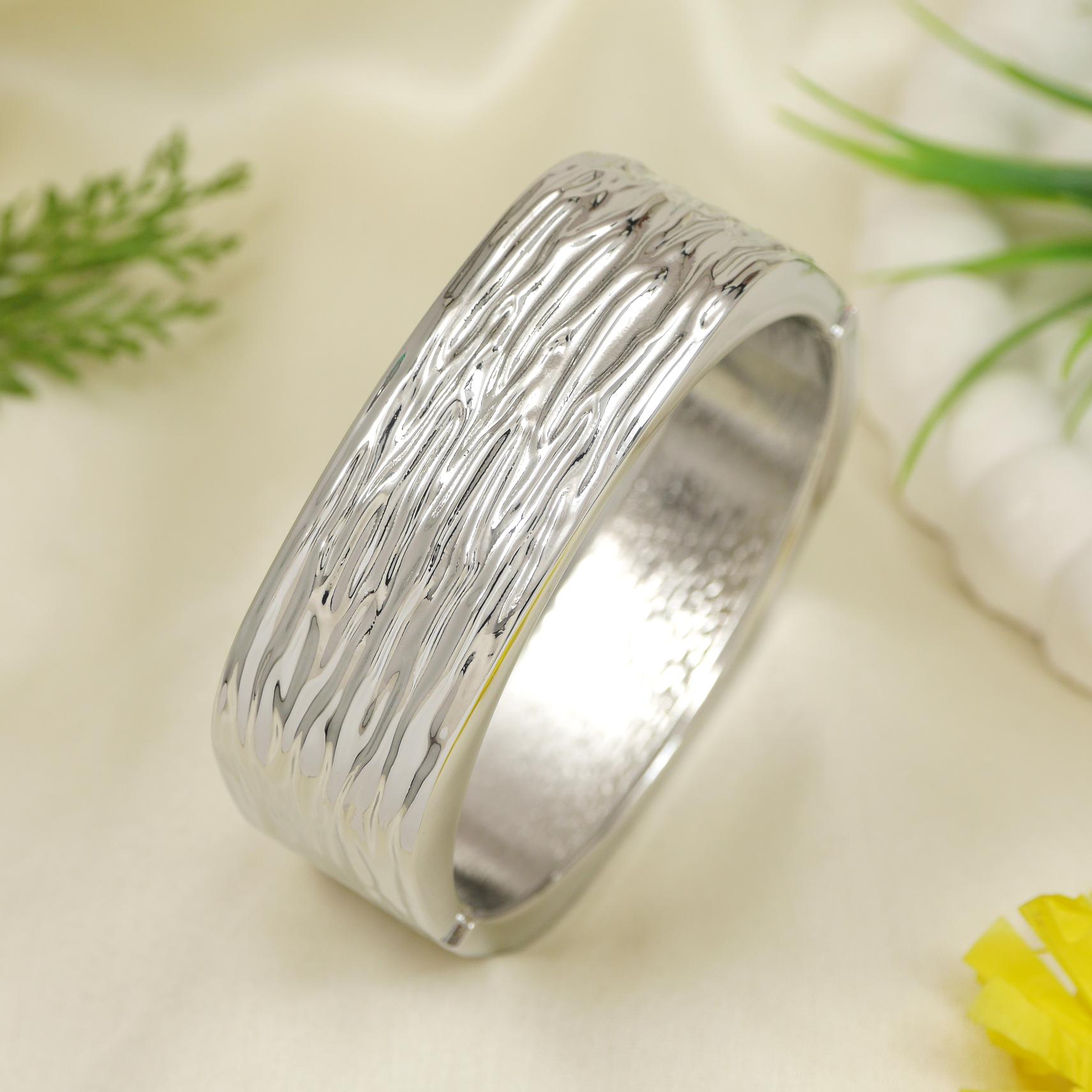 Gold and Silver Plated Cuff Kada