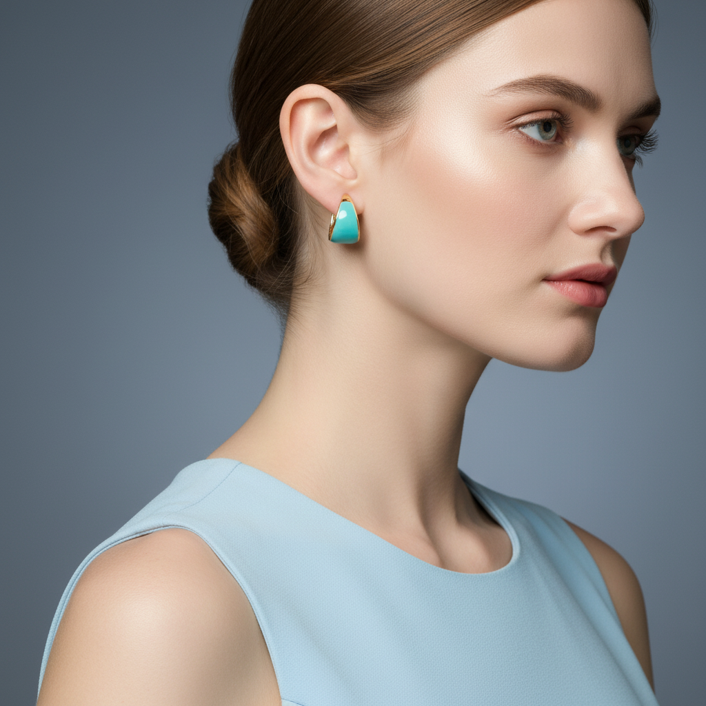 GOLD  Plated Colorful Hoops Earring