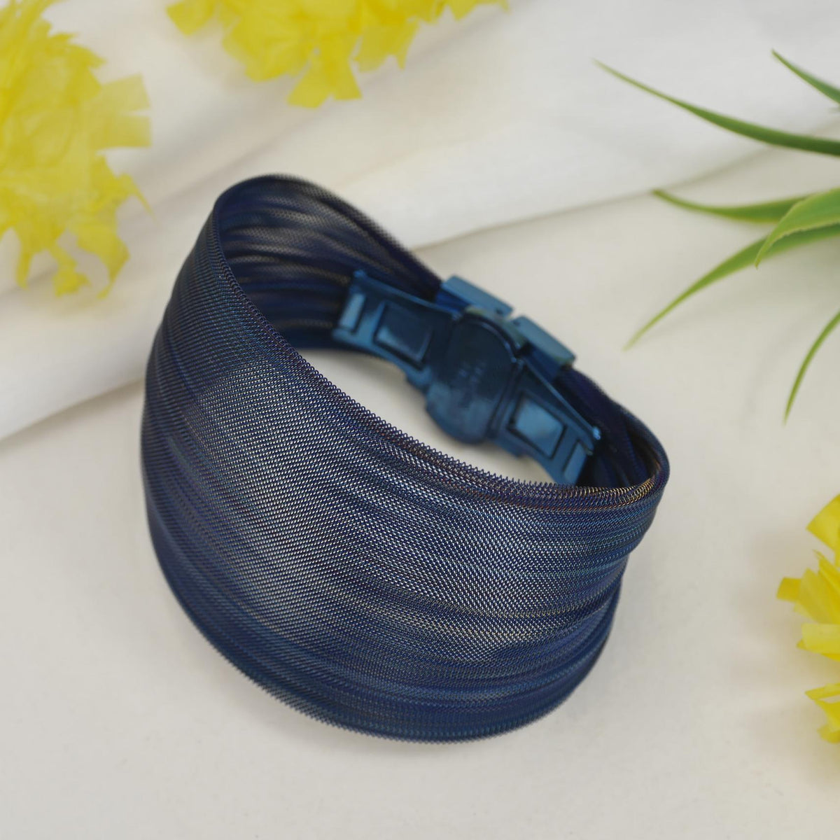 Stainless Steel Blue Colour Mesh Bracelet