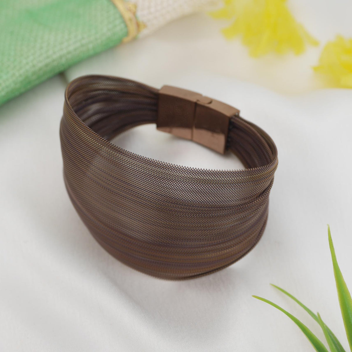 Stainless Steel Brown Colour Mesh Bracelet