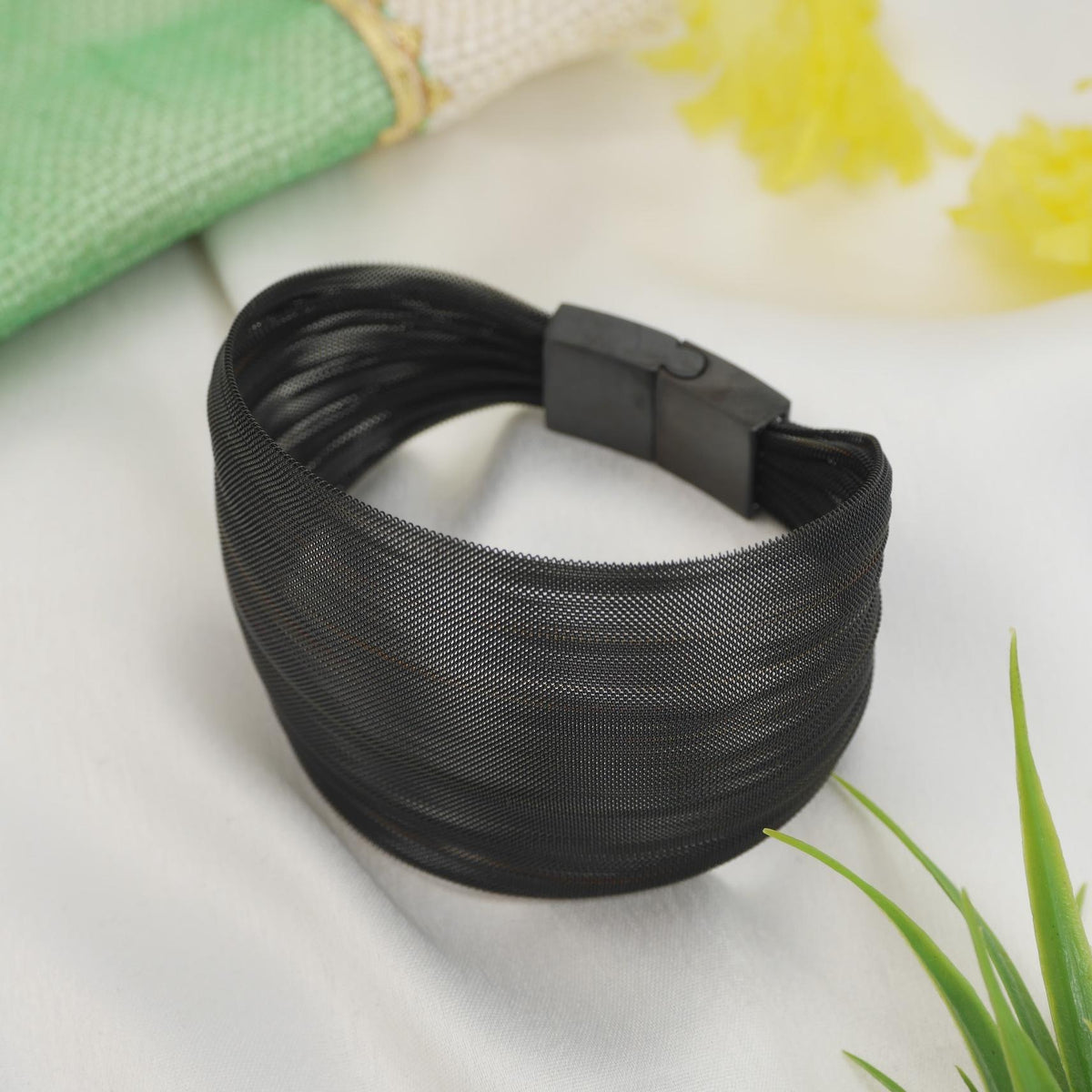 Stainless Steel Black Colour Mesh Bracelet