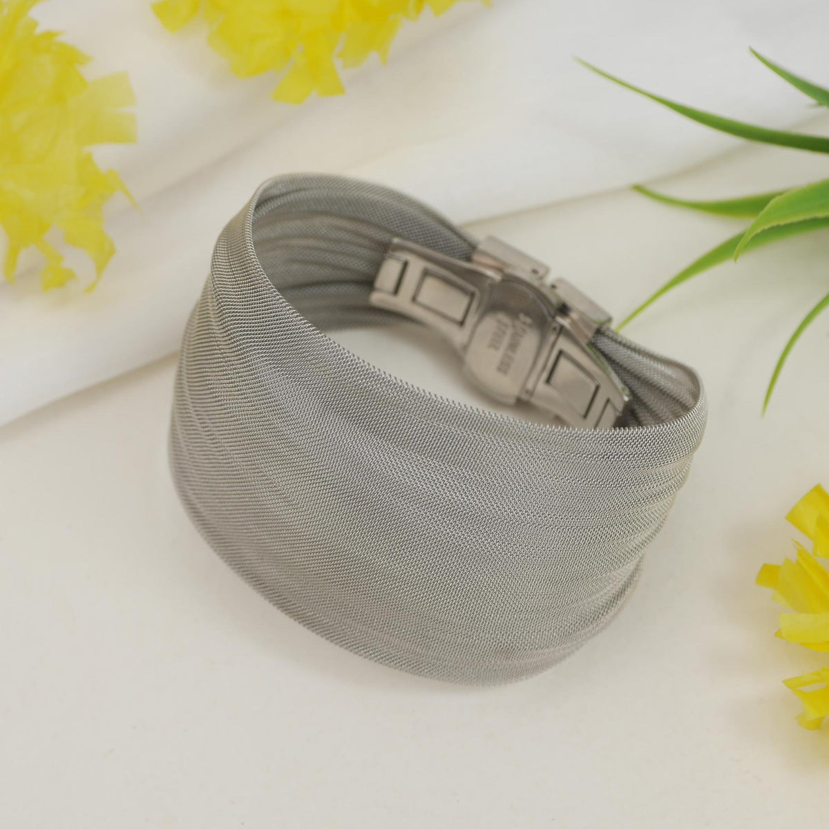Stainless Steel Silver Colour Mesh Bracelet