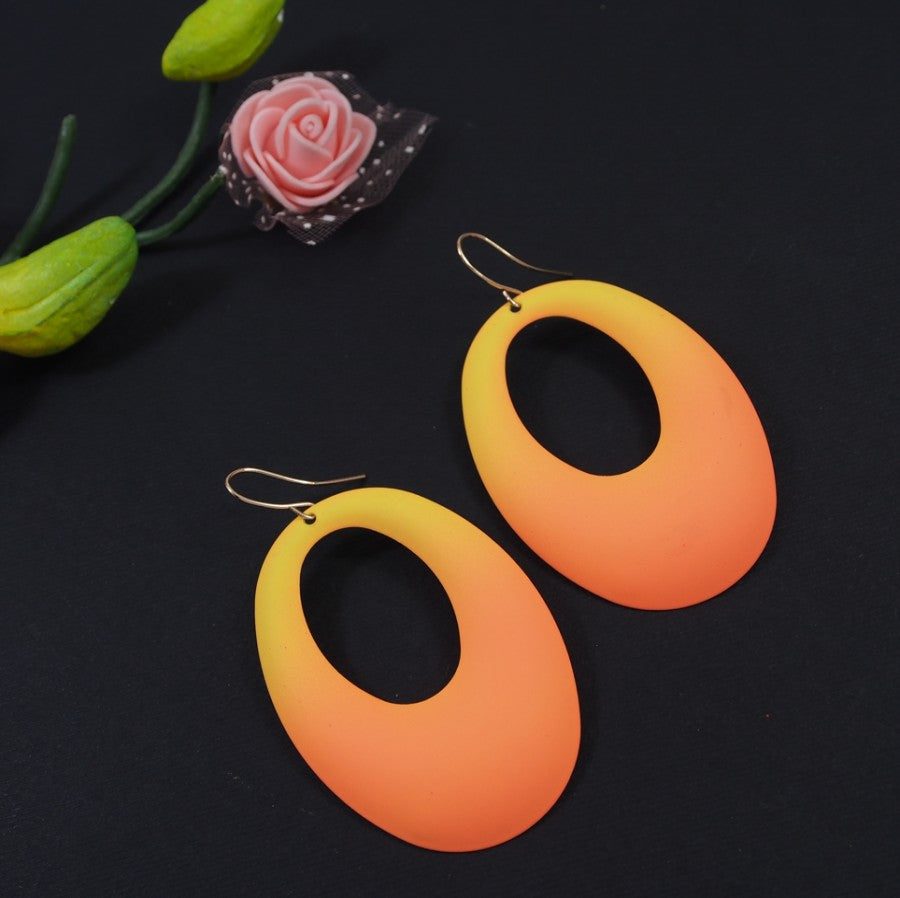 Gold Plated Multi Neon Fluorescent Dangle Western Earring