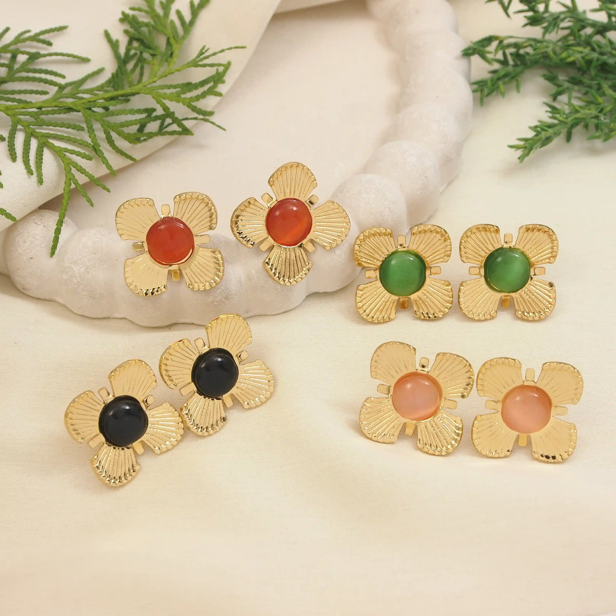 Colourful Western Stude Earring ( pack of 4 )